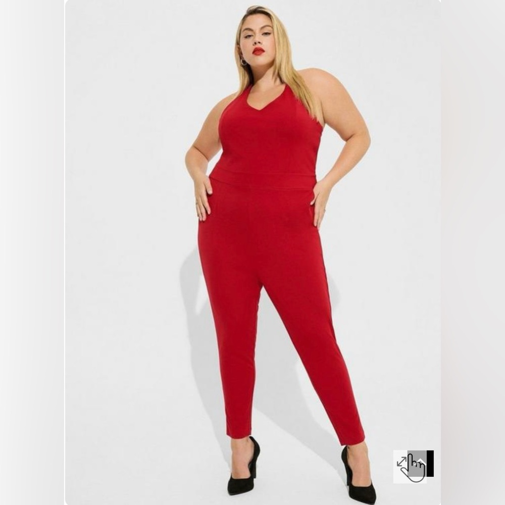 Torrid x Marilyn Monroe Halter Tapered Red Jumpsuit